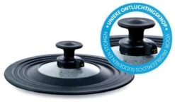 BK Universele Antispatdeksel 22-30 Cm - Glazen Deksel Met Siliconen Rand - Ontluchtingsknop -Merkloos Winkel 1200x748 11