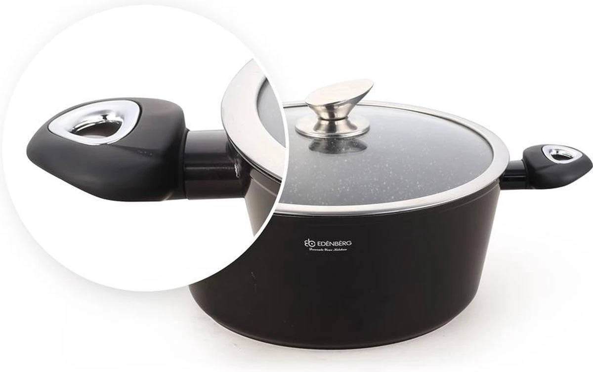 Edënbërg Black Line - 15-delige Luxe Pannenset Van Gesmeed Aluminium 7 Edënbërg Black Line - 15-delige Luxe Pannenset Van Gesmeed Aluminium - Afbeelding 7