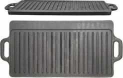 Gietijzeren Grillplaat Dubbelzijdig - 45cm X 23cm - KitchenCraft | Cast Iron