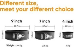 BOTC 3-delige Bakvorm Set - Springvorm - Cakevorm - Bakvormen - Taartvorm - Maten: 4/7/9 Inch -Merkloos Winkel 1200x767 10