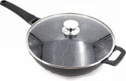 Cheffinger Wokpan Met Deksel - 32cm - Zwart - Pan - Keukenaccessoires 12 Cheffinger Wokpan Met Deksel - 32cm - Zwart - Pan - Keukenaccessoires -Merkloos Winkel 1200x767