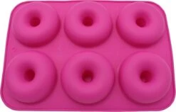 Merkloos Siliconen Donut Bakvorm Roze Groot