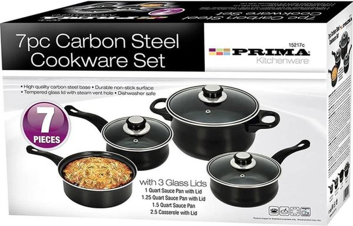 Prima Pannenset 7 Delig - Kleine Pannen - Zwart - Antiaanbaklaag - Kookset - Met Deksel - Kookpannen - Sauspan - Cadeau Voor Man En Vrouw 3 Prima Pannenset 7 Delig - Kleine Pannen - Zwart - Antiaanbaklaag - Kookset - Met Deksel - Kookpannen - Sauspan - Cadeau Voor Man En Vrouw - Afbeelding 3