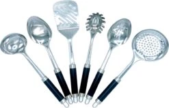 Excellent Houseware 7-delige RVS Keukengereedschap Met Houder - Schuimspaan, Spaghettilepel, Soeplepel, Opscheplepel, Serveerlepel, Vierkante Spatel Met Kartelrand -Merkloos Winkel 1200x768 6