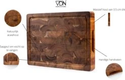 VDN Professionele Snijplank Acacia Hout Met Sapgeul En Handvatten – Hakblok 26x38x3.5 Cm -Merkloos Winkel 1200x770 10