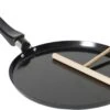 Zwarte Pannenkoekenpan/crepepan 24 Cm Met Anti-aanbak Laag En Houten Beslag Verdeler - Pannenkoeken/crepes - Koken