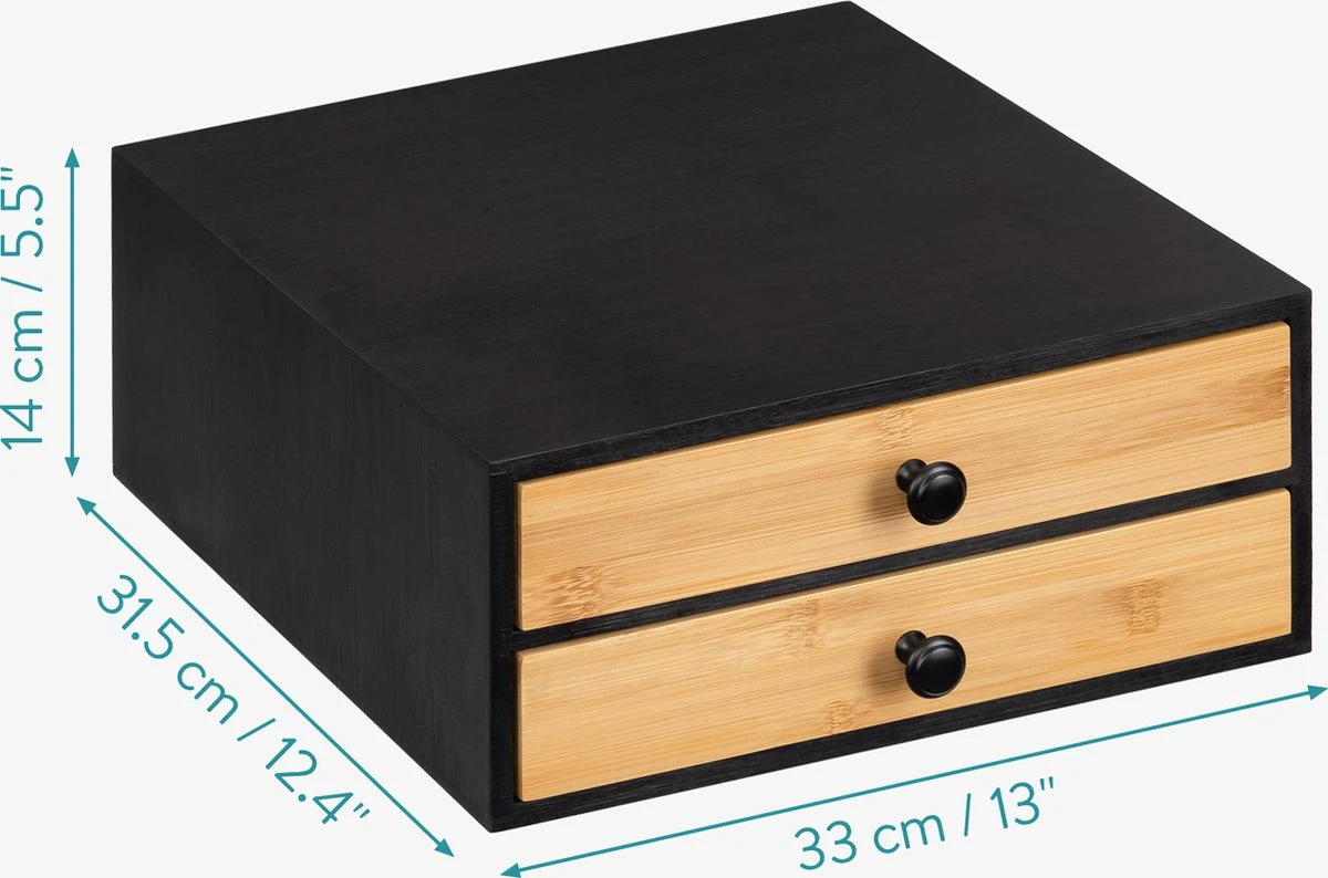 Navaris Bamboe Capsulehouder Met Lades - 33 X 35 X 14 Cm - Koffiecups Houder Voor Max. 72 Cups - Zwart 2 Navaris Bamboe Capsulehouder Met Lades - 33 X 35 X 14 Cm - Koffiecups Houder Voor Max. 72 Cups - Zwart - Afbeelding 2