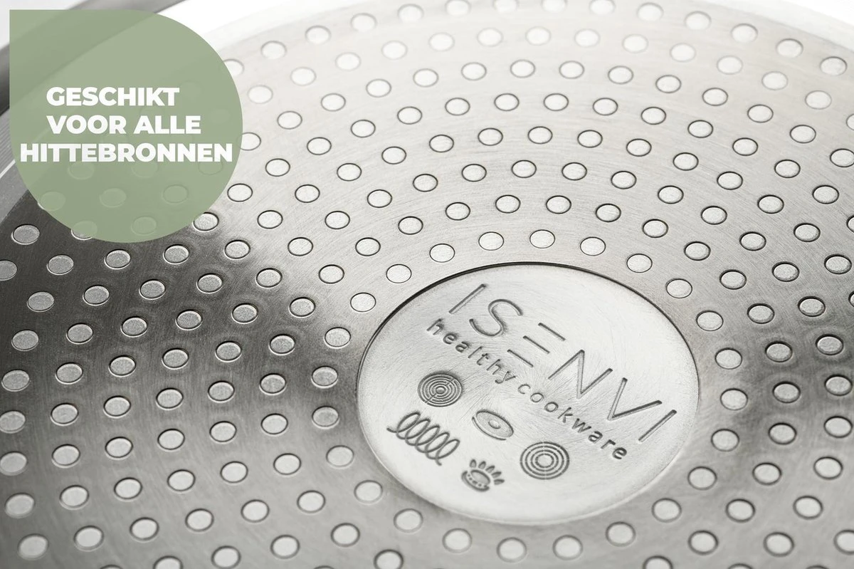 ISENVI Murray Keramische Sauspan 16 CM - RVS Greep 5 ISENVI Murray Keramische Sauspan 16 CM - RVS Greep - Afbeelding 5