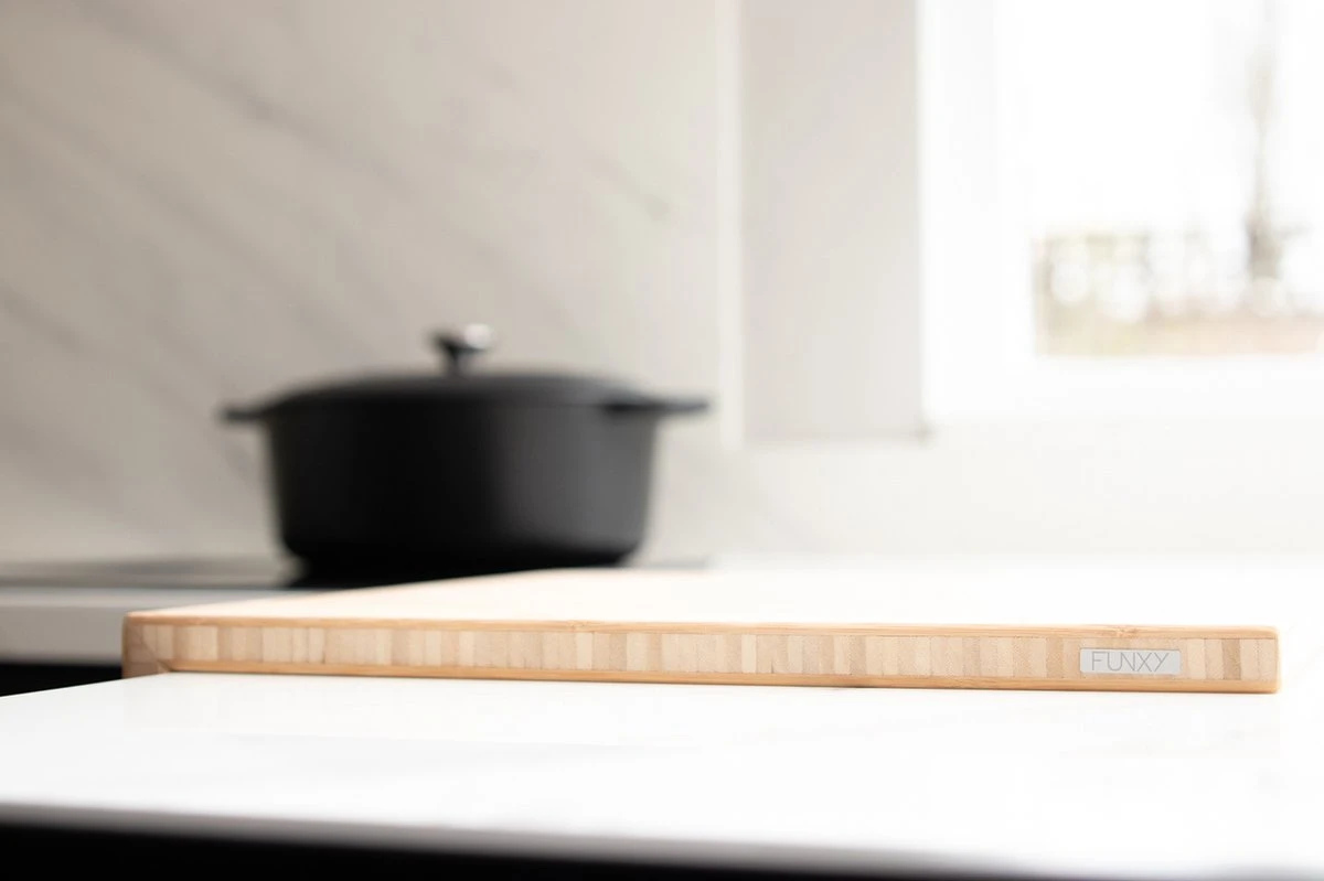 FUNXY-Aanrecht Snijplank XL - Handgemaakt - Bamboe - Snijplank - Keuken 6 FUNXY-Aanrecht Snijplank XL - Handgemaakt - Bamboe - Snijplank - Keuken - Afbeelding 6