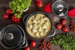 Smile - 8 Delige Pannenset - Antiaanbaklaag - Vaatwasser Bestendig - Geschikt Voor Iedere Kookplaat - MGK-18 - Zwart -Merkloos Winkel 1200x800 190