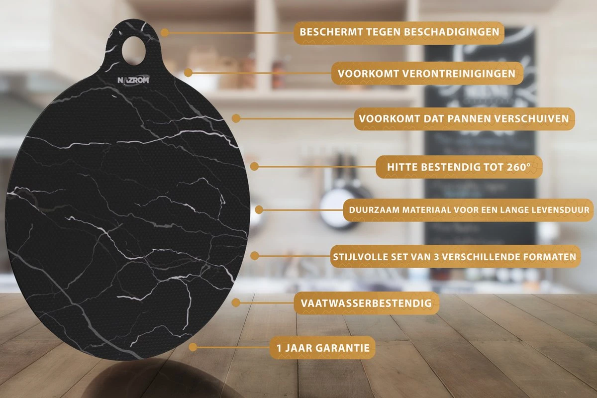 NAZROM® Inductie Beschermer – Stijlvolle Set Panbeschermers Voor Kookplaat – Inductie Mat Voor Elk Formaat Inductie Kookplaat En Kookzone - Bescherming Tot 260°C - Duurzame Afdekplaat - Marmer 3 NAZROM® Inductie Beschermer – Stijlvolle Set Panbeschermers Voor Kookplaat – Inductie Mat Voor Elk Formaat Inductie Kookplaat En Kookzone - Bescherming Tot 260°C - Duurzame Afdekplaat - Marmer - Afbeelding 3