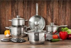 Swiss - Pannenset Inductie 12-delig - Glazen Deksel - RVS Pan / Steelpan / Koekenpan - PFAS-vrij -Merkloos Winkel 1200x805 7