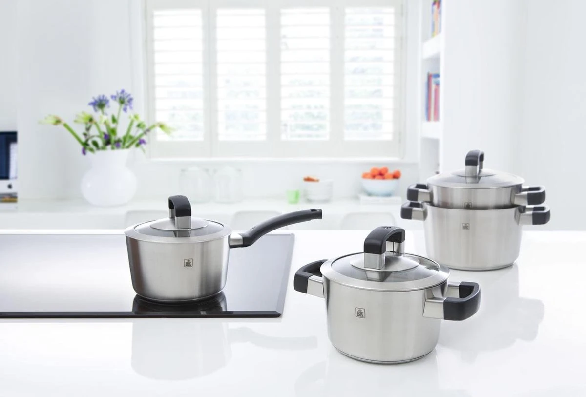 BK Conical Cool Glas Pannenset - 4-delig - RVS - Glazen Deksel - Inductie 13 BK Conical Cool Glas Pannenset - 4-delig - RVS - Glazen Deksel - Inductie - Afbeelding 13