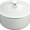 MOA Gietijzeren Braadpan - Inhoud 5,7 Liter - 26CM - Rond - Alle Warmtebronnen - Ook Voor Inductie - Gewicht 5,8 Kg - Wit - C26W
