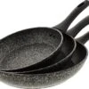 Luxe Marble Stone Pannenset 3-delig | Ø 20 - 24 - 28 Cm - Pannen - Vrij Van PFOA - Alle Warmtebronnen - Anti Aanbak - Extra Sterk