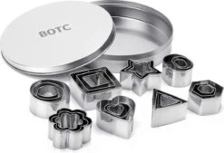 BOTC Uitsteekvorm Ster - Koekvormpjes Set- Hart- Ster-Bloem-Ronde Koekjes Vormen - 24 Stuks - Uitstekers - Koekjes