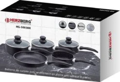 Herzberg HG-5003BK: 8 Pieces Marble Cookware Set - Black 9 Herzberg HG-5003BK: 8 Pieces Marble Cookware Set - Black -Merkloos Winkel 1200x819 2