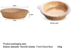 Merkloos AirFryer Bakpapier | AirFryer Bakjes | AirFryer | Bakpapier AirFryer | AirFryer Wegwerpbakjes | Bakpapier Voor AirFryer | Bakjes Voor AirFryer | 16CM | 50 Stuks | Bruin | Inc. Bewaarbak -Merkloos Winkel 1200x820 7