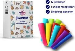 Siliconen IJslolly Vormpjes (12 Stuks) - IJsvormpjes - XL - Extra Kleuren - IJs Maken - Vaatwasser Bestendig - BPA Vrij - Met Receptkaart -Merkloos Winkel 1200x823 11