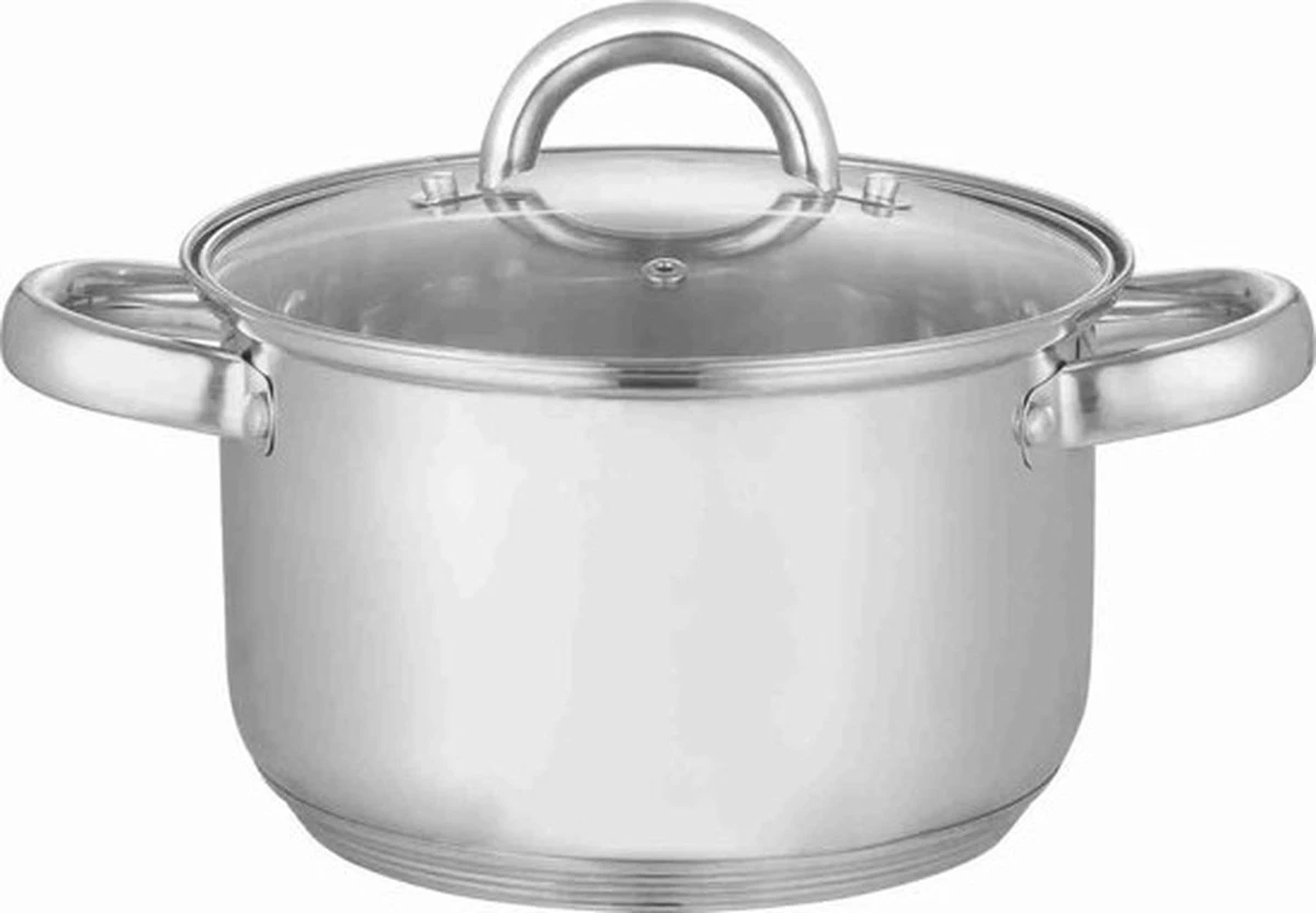 Kleine Kookpan Met Deksel - 16cm - RVS - Inductie 2 Kleine Kookpan Met Deksel - 16cm - RVS - Inductie - Afbeelding 2