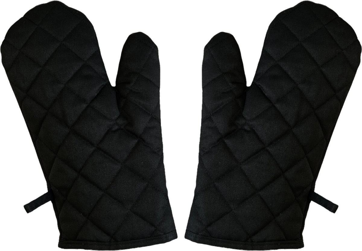 Benza - Pannnenlap En Ovenwant Set - Zwart 2 Benza - Pannnenlap En Ovenwant Set - Zwart - Afbeelding 2