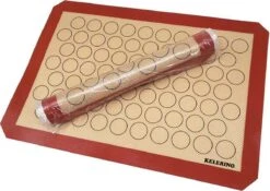 KELERINO. Siliconen Bakmat 40x30 Cm - Macarons - Herbruikbaar - Anti-slip - Vaatwasserbestendig - Ovenmat - Deegmat