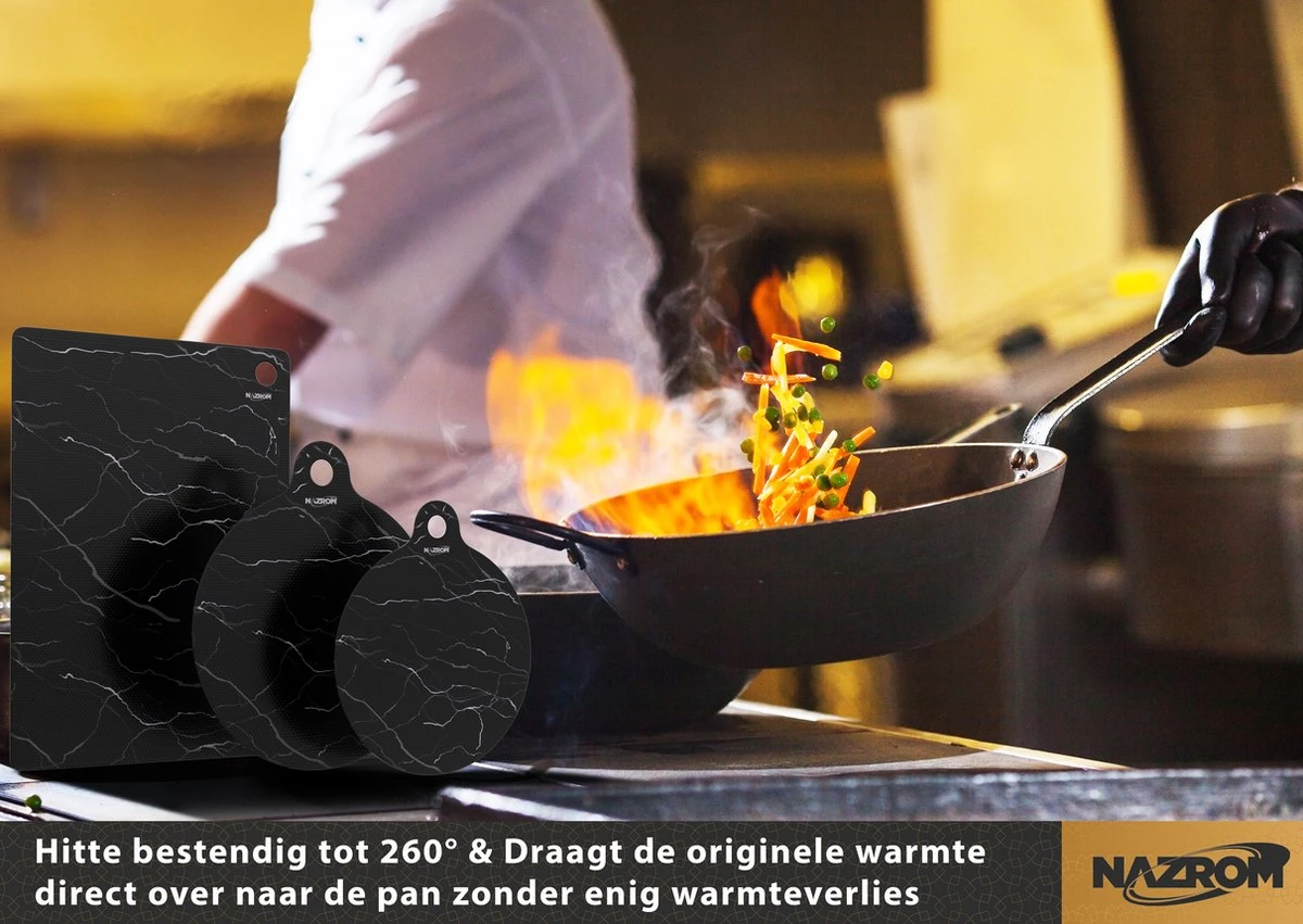 NAZROM® Inductie Beschermer – Stijlvolle Set Panbeschermers Voor Kookplaat – Inductie Mat Voor Elk Formaat Inductie Kookplaat En Kookzone - Bescherming Tot 260°C - Duurzame Afdekplaat - Marmer 7 NAZROM® Inductie Beschermer – Stijlvolle Set Panbeschermers Voor Kookplaat – Inductie Mat Voor Elk Formaat Inductie Kookplaat En Kookzone - Bescherming Tot 260°C - Duurzame Afdekplaat - Marmer - Afbeelding 7