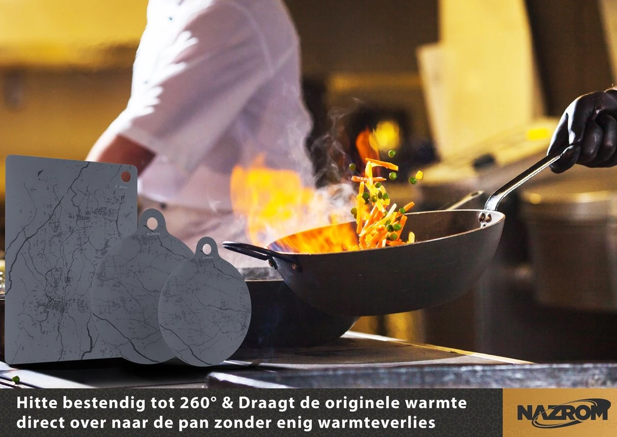 NAZROM® Inductie Beschermer – Stijlvolle Set Panbeschermers Voor Kookplaat – Inductie Mat Voor Elk Formaat Inductie Kookplaat En Kookzone - Bescherming Tot 260°C - Duurzame Afdekplaat - Elegant Grijs 3 NAZROM® Inductie Beschermer – Stijlvolle Set Panbeschermers Voor Kookplaat – Inductie Mat Voor Elk Formaat Inductie Kookplaat En Kookzone - Bescherming Tot 260°C - Duurzame Afdekplaat - Elegant Grijs - Afbeelding 3