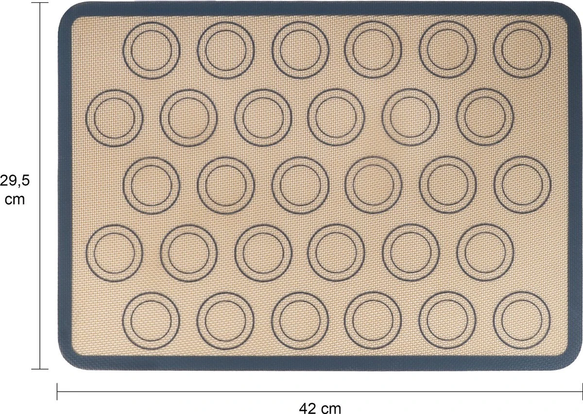 Krumble Siliconen Bakmat / Deegmat / Ovenmat / Bakmatten / Anti-kleef Bakmatten / Bakspullen - Met 30 Cirkels - 29,5 X 42 Cm 2 Krumble Siliconen Bakmat / Deegmat / Ovenmat / Bakmatten / Anti-kleef Bakmatten / Bakspullen - Met 30 Cirkels - 29,5 X 42 Cm - Afbeelding 2