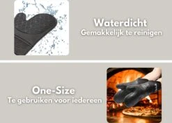 Ovenwanten - 2 Stuks - Bescherming Tot 230 °C - Zwart - Siliconen - Flexibel -Merkloos Winkel 1200x853