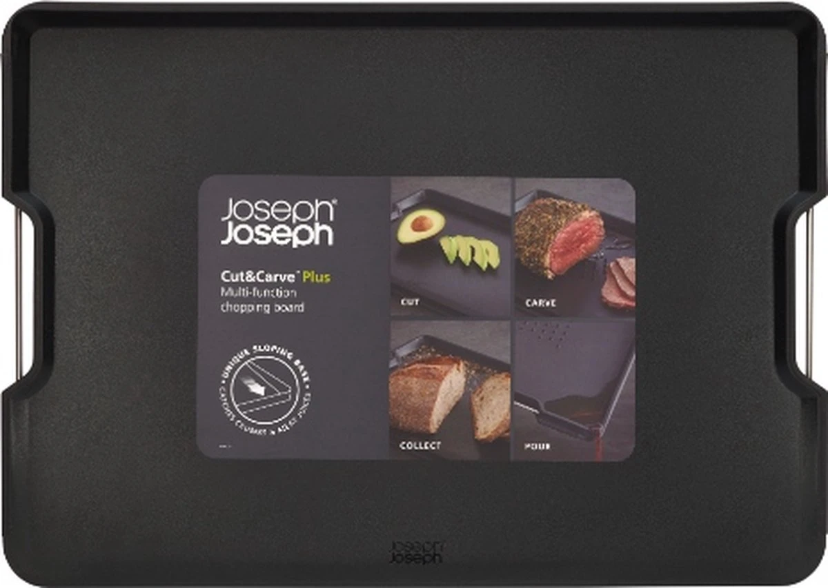 Snijplank, Extra Groot, Dubbelzijdig, Zwart - Joseph Joseph | Cut&Carve Plus 1 Snijplank, Extra Groot, Dubbelzijdig, Zwart - Joseph Joseph | Cut&Carve Plus