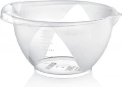 Merkloos 1x Kunststof Beslagkommen - 3 Liter - Transparant - Mengkommen