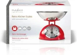Nedis Keukenweegschaal - Analoog - Roestvrij Staal - Verwijderbare Kom - Rood -Merkloos Winkel 1200x860 4
