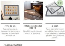 Siliconen Bakmat Ovenmat Deegmat | 2-pack 40x30 | Anti Kleef Bakpapier -Merkloos Winkel 1200x864 25