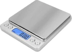 Keukenweegschaal Digitaal Met Kom - Precisie Weegschaal RVS - 500g X 0.01g