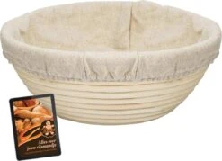 Broba Rijsmandje Rond Met Deegkleed – Rattan Broodvorm