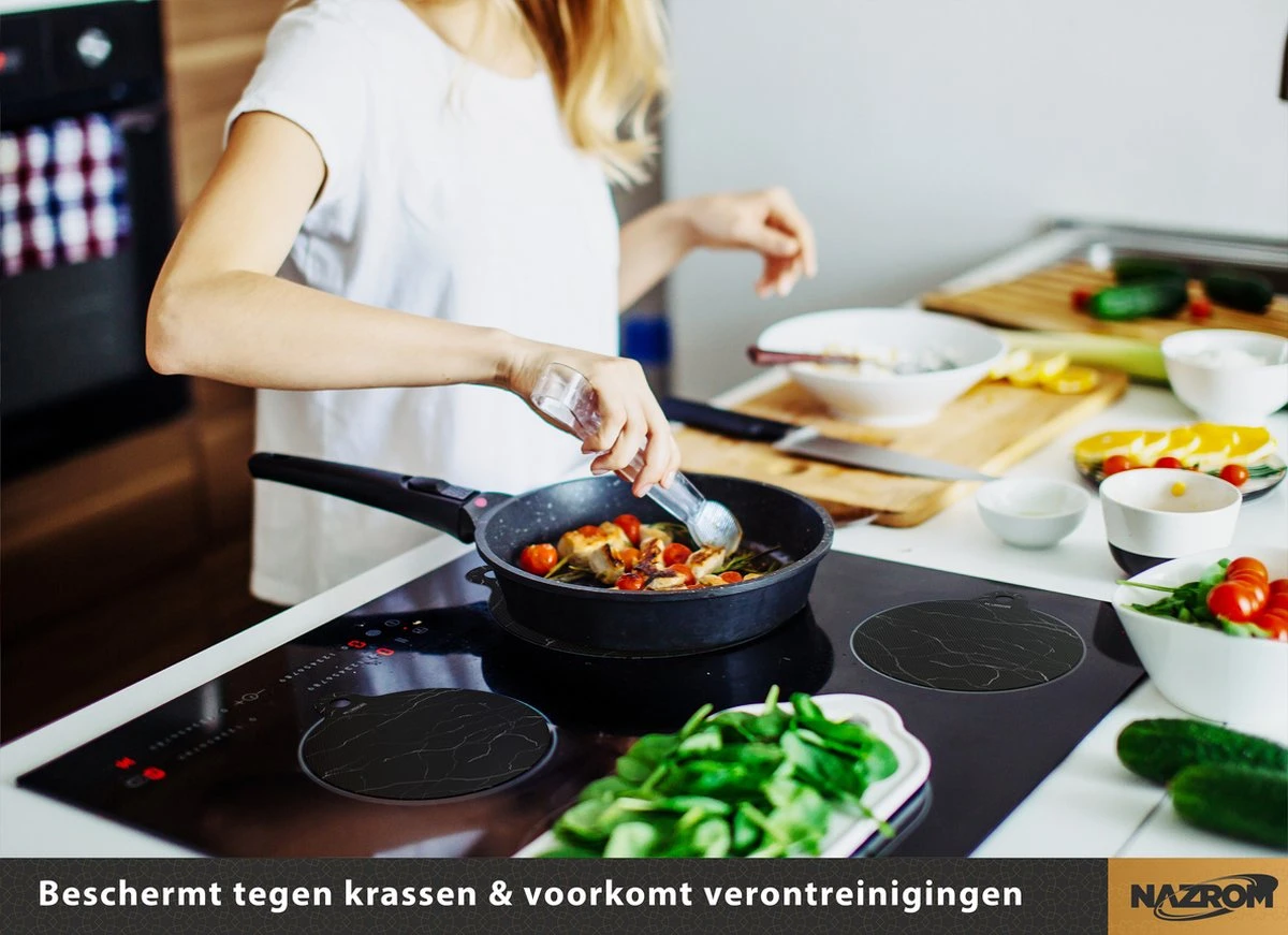 NAZROM® Inductie Beschermer – Stijlvolle Set Panbeschermers Voor Kookplaat – Inductie Mat Voor Elk Formaat Inductie Kookplaat En Kookzone - Bescherming Tot 260°C - Duurzame Afdekplaat - Marmer 4 NAZROM® Inductie Beschermer – Stijlvolle Set Panbeschermers Voor Kookplaat – Inductie Mat Voor Elk Formaat Inductie Kookplaat En Kookzone - Bescherming Tot 260°C - Duurzame Afdekplaat - Marmer - Afbeelding 4