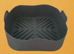 Airfryer Bakje Siliconen - Wegwerpbakjes Mandje Herbruikbaar - Bakpapier Wegwerp Bakjes Luchtfriteuse - Duurzame Vervanger - Herbruikbaar - Airfryer Accesoires - 20 X 20 Cm
