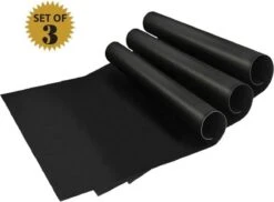 Coninx Bakmat - Teflon Ovenmat - Grill Mat - BBQ Mat - Herbruikbaar En Niet-klevend - 3 Stuks - Vaatwasserbestendig - Zwart