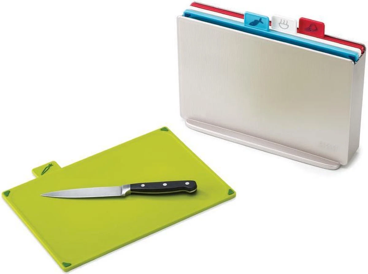 Joseph Joseph Index Snijplankenset - Met Houder - 30x20 Cm - 4 Stuks 4 Joseph Joseph Index Snijplankenset - Met Houder - 30x20 Cm - 4 Stuks - Afbeelding 4