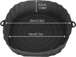 Airfryer Siliconen Bakje - 20 Cm - Universele Heteluchtfriteuse Accessoire Bakje - Air Fryer Snack Schaal -Bak Vorm Mandje - Hete Lucht Friteuse - Oven Bakvorm Mand - Philips - Tefal - Airfryer Siliconen Bakje - Inventum - Zwart -bakje-oven - Koken -Merkloos Winkel 1200x896 17