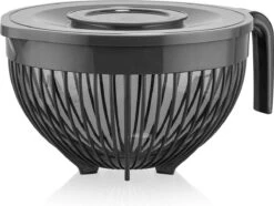 Folly Life - Beslagkom - Roerkom - Mixer Kom- 3 Liter - Met Spatdeksel - Grijs