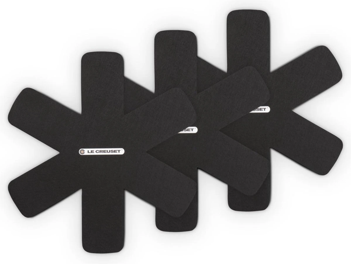 Le Creuset Pannenbeschermers Zwart - 3 Stuks 1 Le Creuset Pannenbeschermers Zwart - 3 Stuks