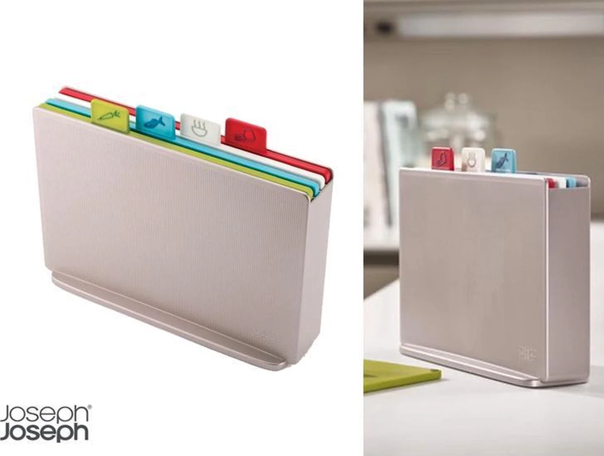 Joseph Joseph Index Snijplankenset - Met Houder - 30x20 Cm - 4 Stuks 5 Joseph Joseph Index Snijplankenset - Met Houder - 30x20 Cm - 4 Stuks - Afbeelding 5