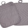 Roegaarden Pannenlappen - Pannenlap - 2 Stuks - Met Insteekvakken - Grijs