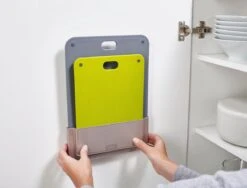 Joseph Joseph JosephJoseph - Doorstore - Snijplanken In Houder - Grijs - Ophangen Zonder Boren