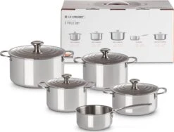 LE CREUSET - RVS Plus - Pannenset 5-delig 5 LE CREUSET - RVS Plus - Pannenset 5-delig -Merkloos Winkel 1200x915 1