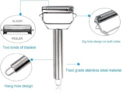 IGOODS Dunschiller Roestvrijstalen 2-in-1 Julienne Dunschiller Perfect Voor Wortel Aardappel Meloen Gadget Groente Fruit -Merkloos Winkel 1200x920 4
