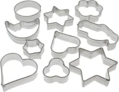 Uitsteekvormen Set 10 Stuks - Koekvormen - Bakvorm - Koekjes Vormpjes - Uitsteekvormpjes - Bakvormpjes - Koek Figuren - Uitstekers Set - Kerst - Koek Figuurtjes - Ster Maan Hartje Bloem - ESTARK -Merkloos Winkel 1200x923 7