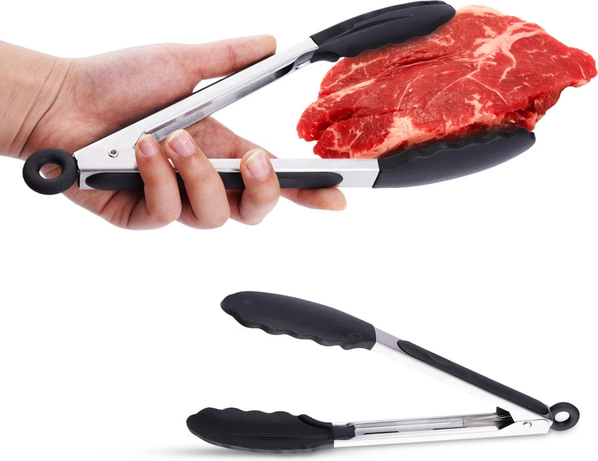 Merkloos Vleestang Voor In De Keuken Keukentang Serveertang BBQ Tang Accesoires Barbecuetang – Roestvrij Staal En Siliconen – Set Van 2 5 Merkloos Vleestang Voor In De Keuken Keukentang Serveertang BBQ Tang Accesoires Barbecuetang – Roestvrij Staal En Siliconen – Set Van 2 - Afbeelding 5